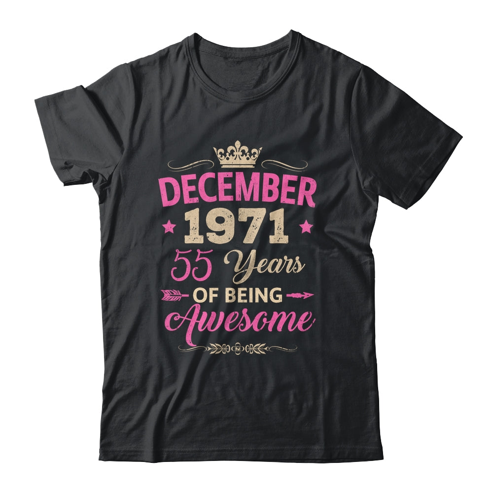 December 1971 55 Years Of Being Awesome Retro 55th Birthday Shirt & Tank Top | siriusteestore