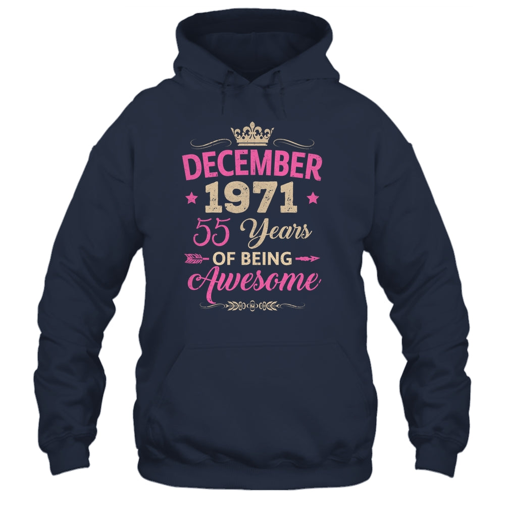 December 1971 55 Years Of Being Awesome Retro 55th Birthday Shirt & Tank Top | siriusteestore