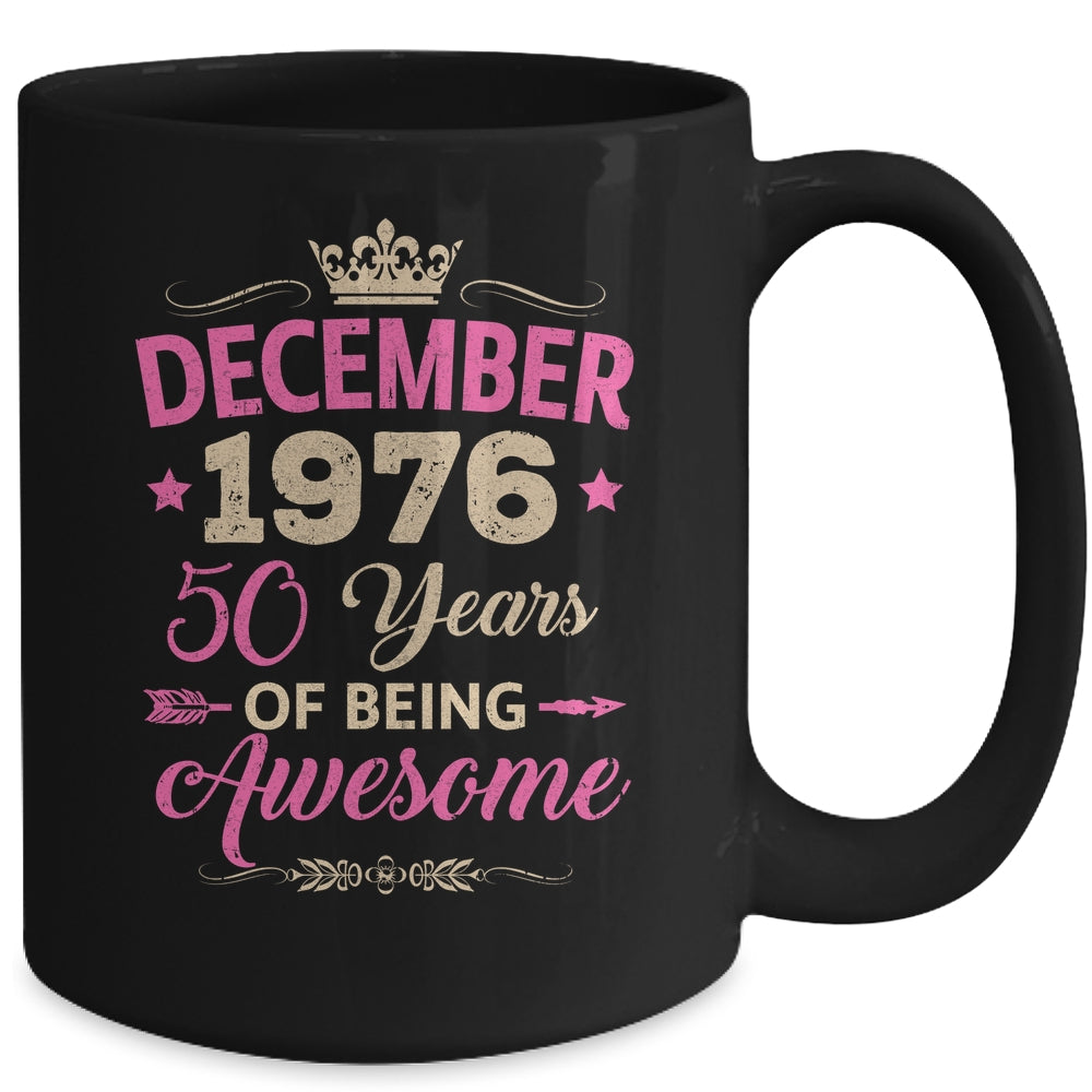December 1976 50 Years Of Being Awesome Retro 50th Birthday Mug | siriusteestore