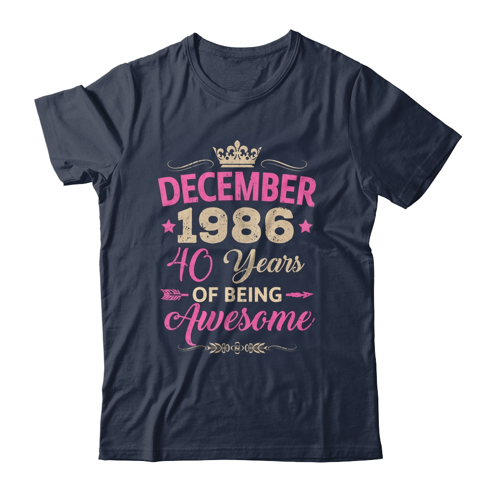 December 1986 40 Years Of Being Awesome Retro 40th Birthday Shirt & Tank Top | siriusteestore