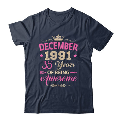 December 1991 35 Years Of Being Awesome Retro 35th Birthday Shirt & Tank Top | siriusteestore