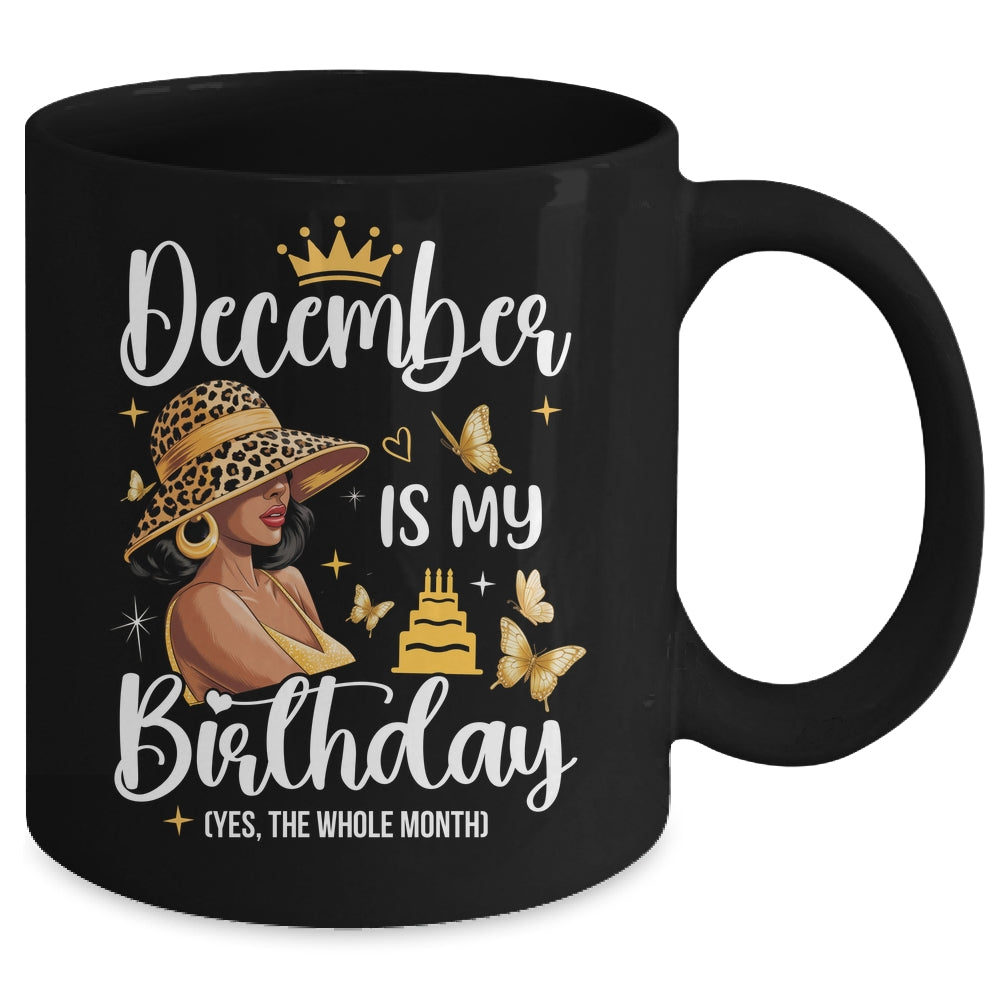 December Is My Birthday African American Woman Birthday Queen Mug | siriusteestore