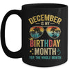 December Is My Birthday Retro Sunglasses Funny Birthday Mug | siriusteestore