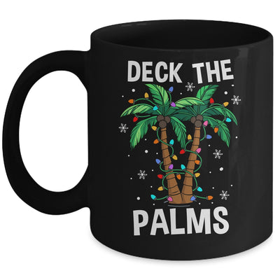 Deck The Palms Tropical Hawaii Christmas Palm Tree Lights Mug | siriusteestore