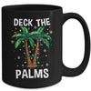 Deck The Palms Tropical Hawaii Christmas Palm Tree Lights Mug | siriusteestore