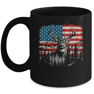 Deer Hunting American Flag Whitetail Buck Deer Mug | siriusteestore