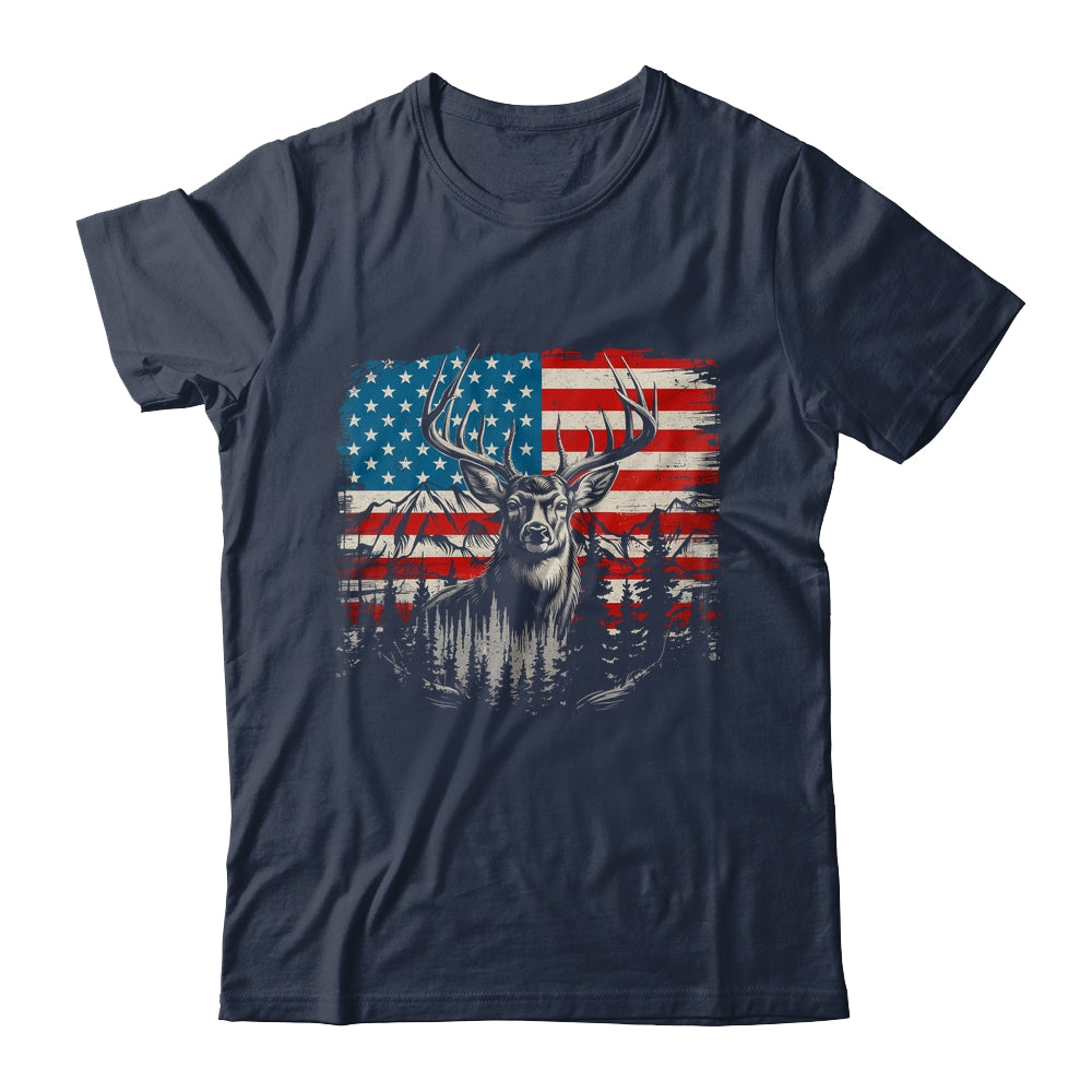 Deer Hunting American Flag Whitetail Buck Deer Shirt & Hoodie | siriusteestore