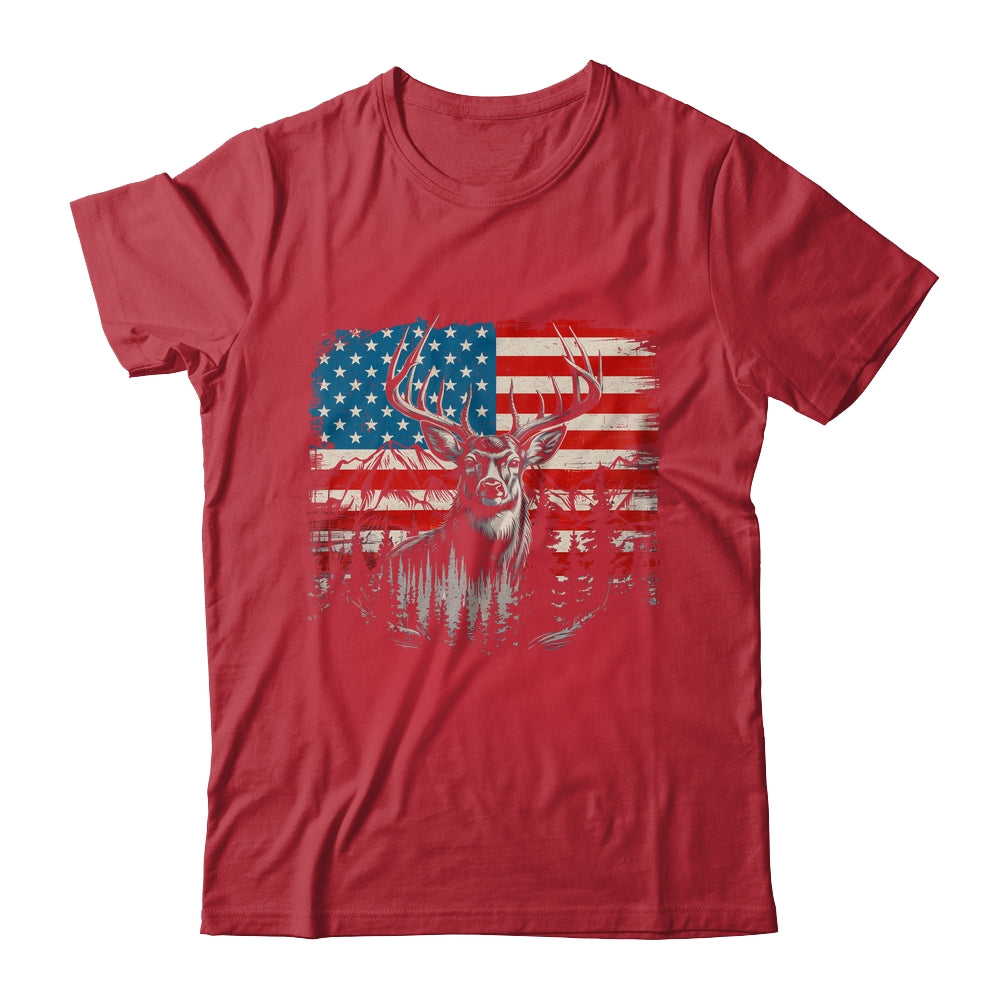 Deer Hunting American Flag Whitetail Buck Deer Shirt & Hoodie | siriusteestore