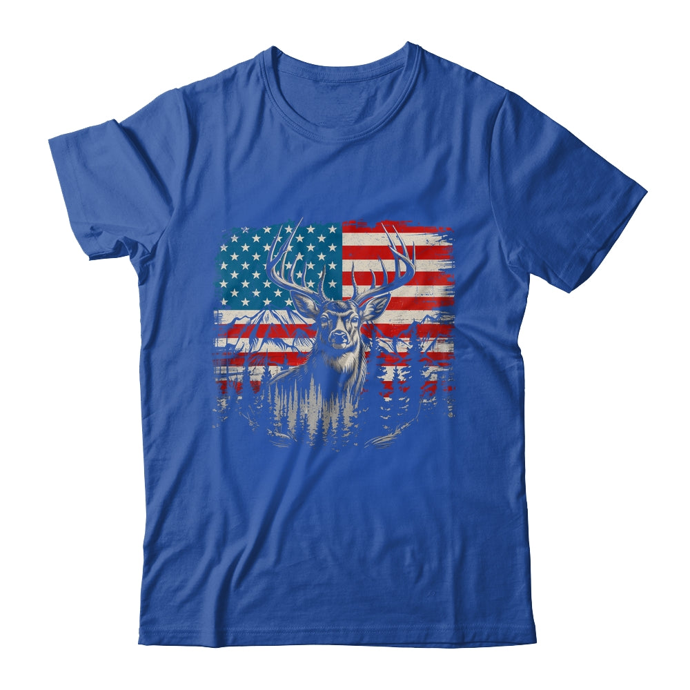 Deer Hunting American Flag Whitetail Buck Deer Shirt & Hoodie | siriusteestore