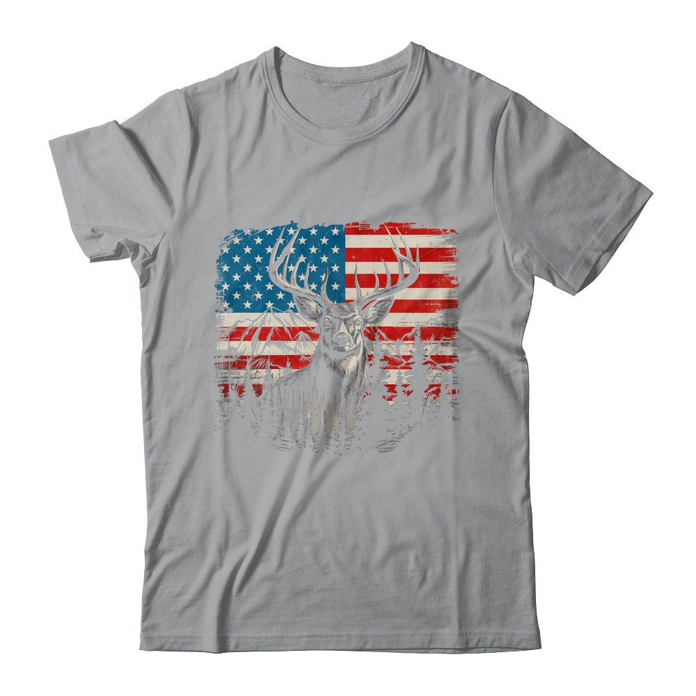 Deer Hunting American Flag Whitetail Buck Deer Shirt & Hoodie | siriusteestore