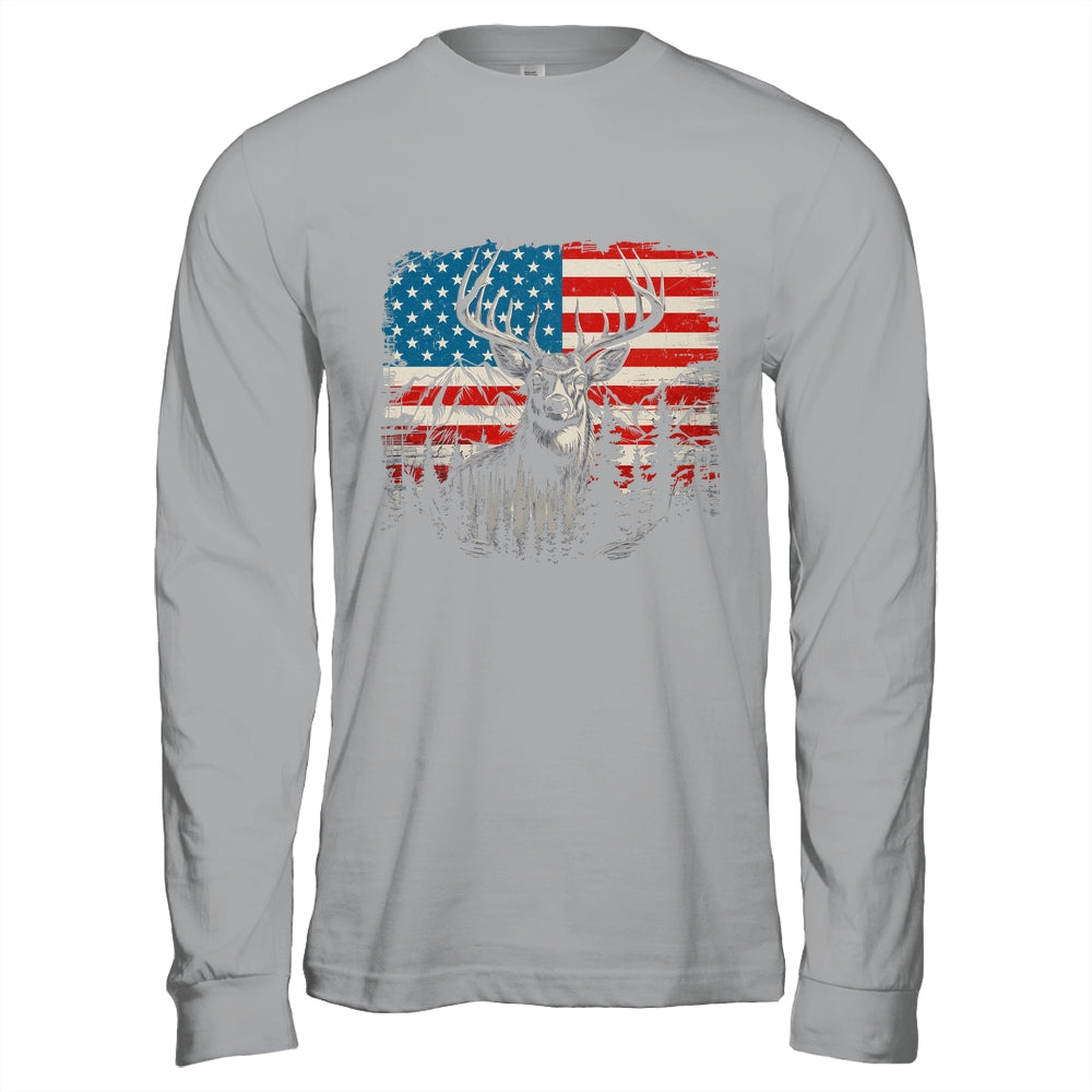 Deer Hunting American Flag Whitetail Buck Deer Shirt & Hoodie | siriusteestore