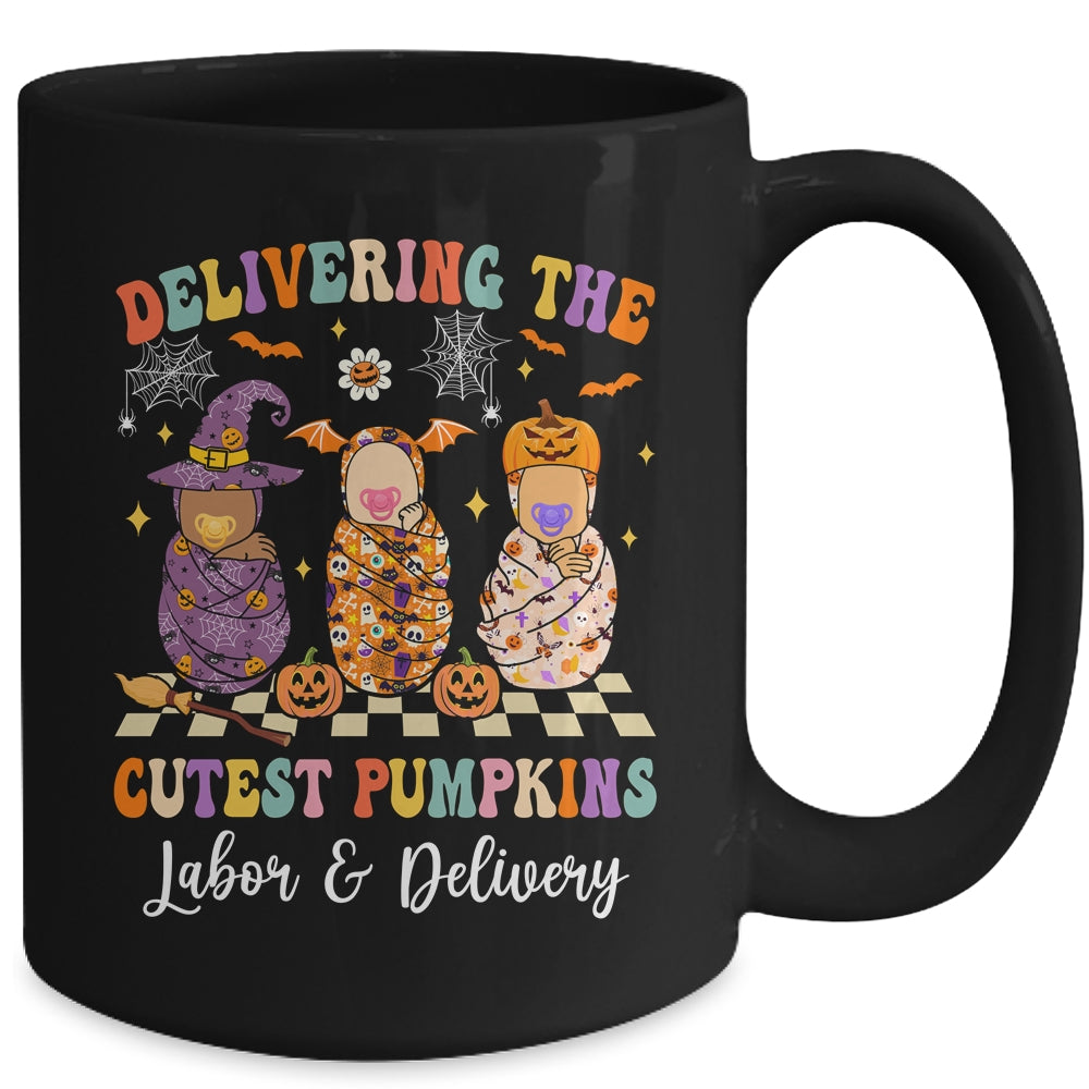 Delivering Cutest Pumpkins Labor Delivery Nurse Halloween Mug | siriusteestore