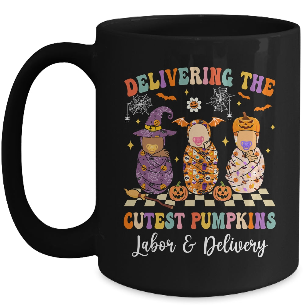 Delivering Cutest Pumpkins Labor Delivery Nurse Halloween Mug | siriusteestore