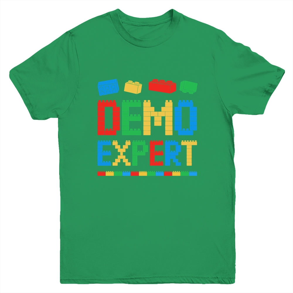 Demo Expert Master Builder Block Building Brick Builder Kid Youth Shirt | siriusteestore