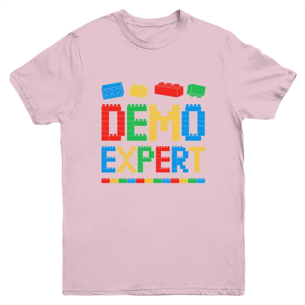 Demo Expert Master Builder Block Building Brick Builder Kid Youth Shirt | siriusteestore