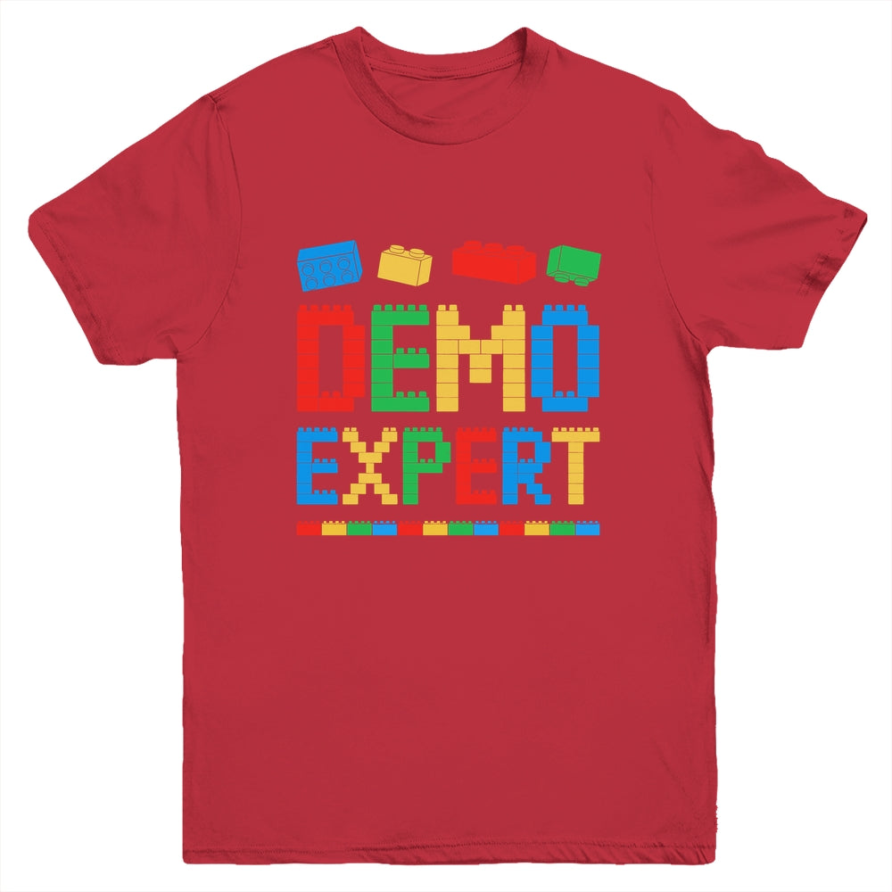 Demo Expert Master Builder Block Building Brick Builder Kid Youth Shirt | siriusteestore