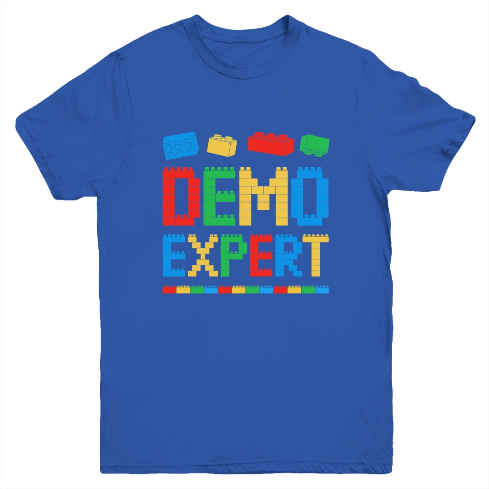 Demo Expert Master Builder Block Building Brick Builder Kid Youth Shirt | siriusteestore