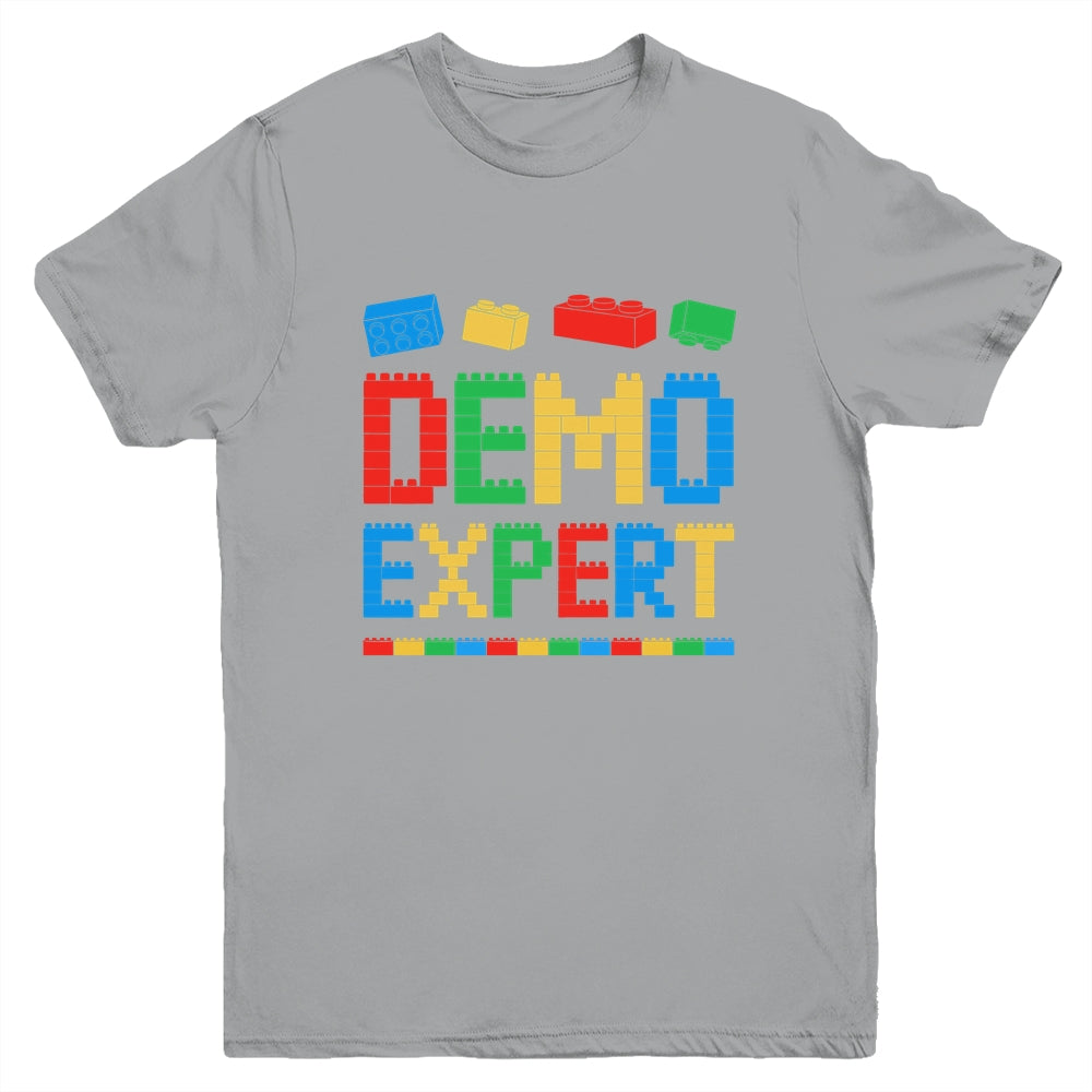 Demo Expert Master Builder Block Building Brick Builder Kid Youth Shirt | siriusteestore
