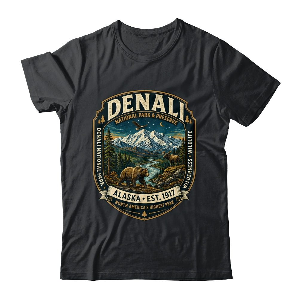 Denali National Park Alaska Mountain Wildlife Vintage Badge Shirt & Hoodie | siriusteestore