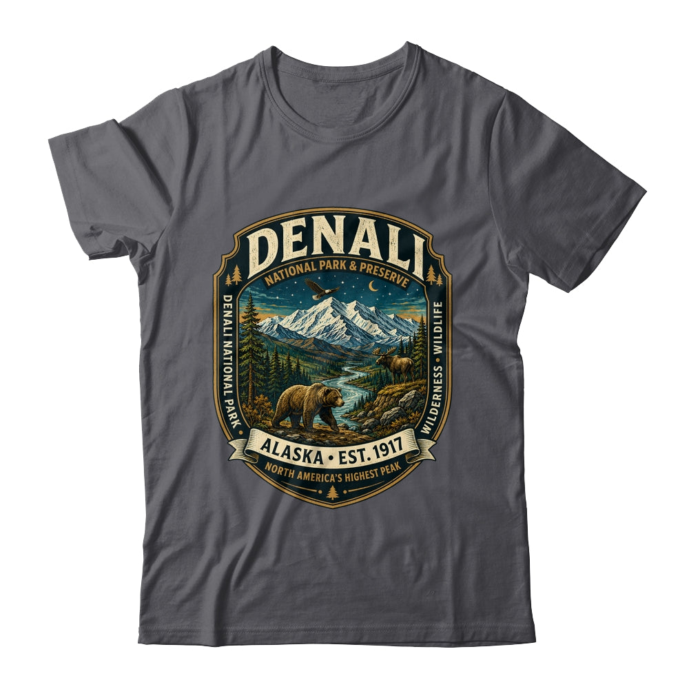 Denali National Park Alaska Mountain Wildlife Vintage Badge Shirt & Hoodie | siriusteestore