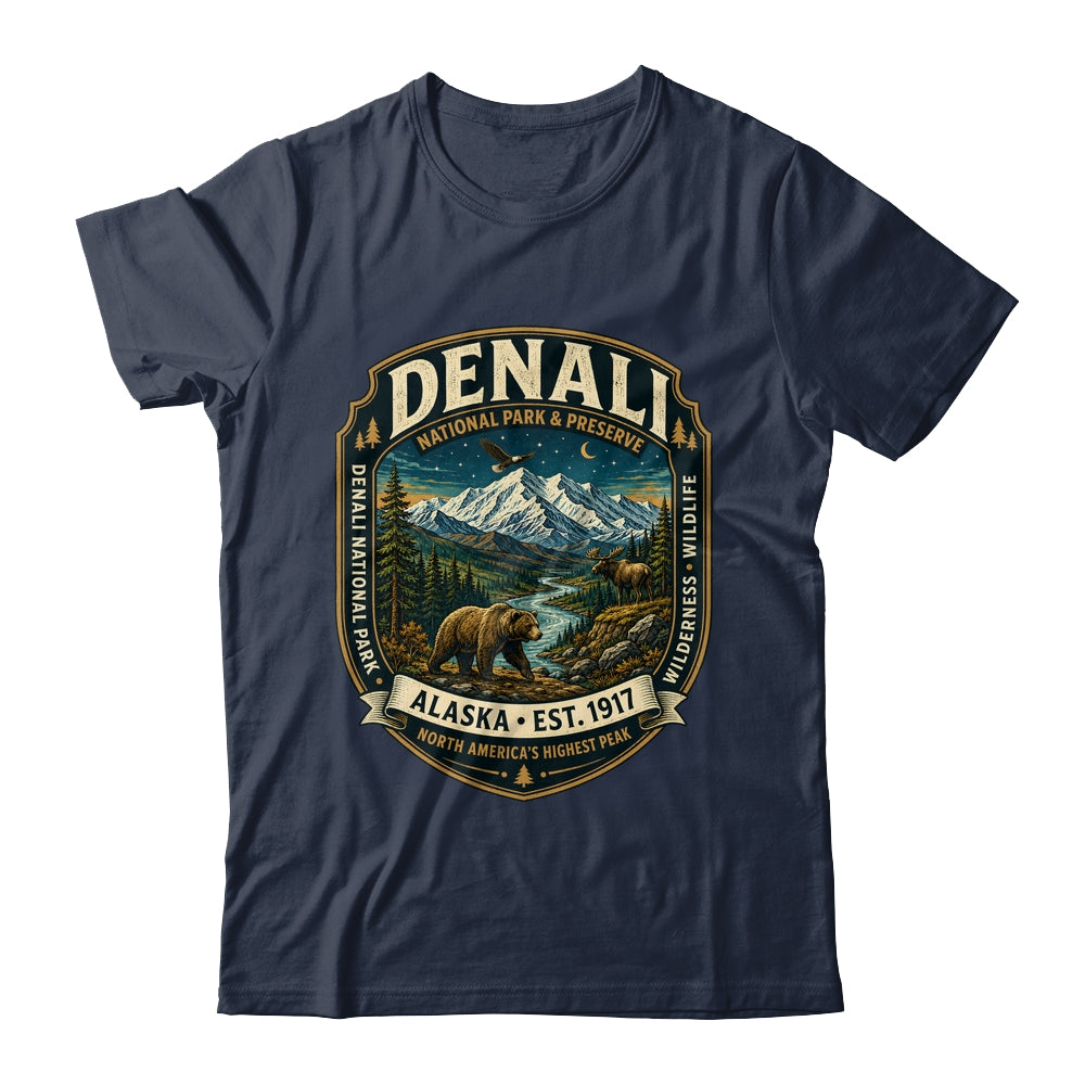 Denali National Park Alaska Mountain Wildlife Vintage Badge Shirt & Hoodie | siriusteestore