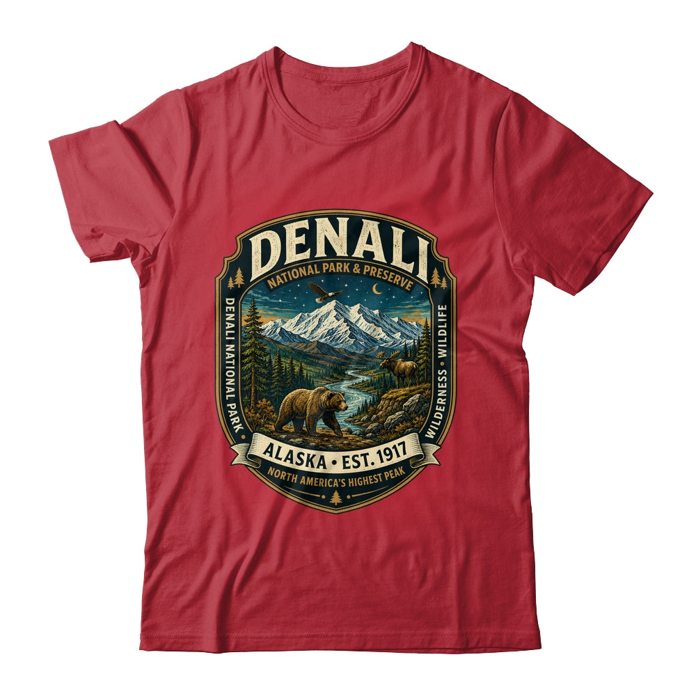Denali National Park Alaska Mountain Wildlife Vintage Badge Shirt & Hoodie | siriusteestore