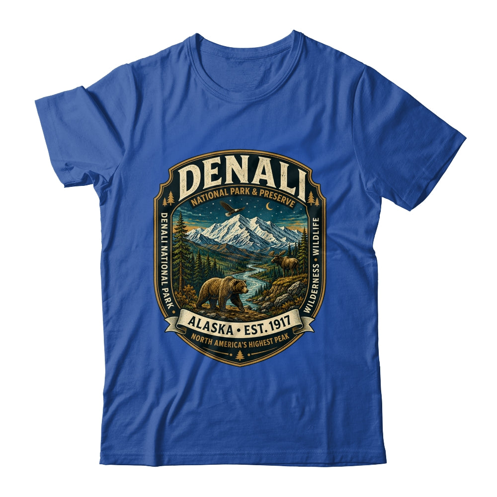 Denali National Park Alaska Mountain Wildlife Vintage Badge Shirt & Hoodie | siriusteestore