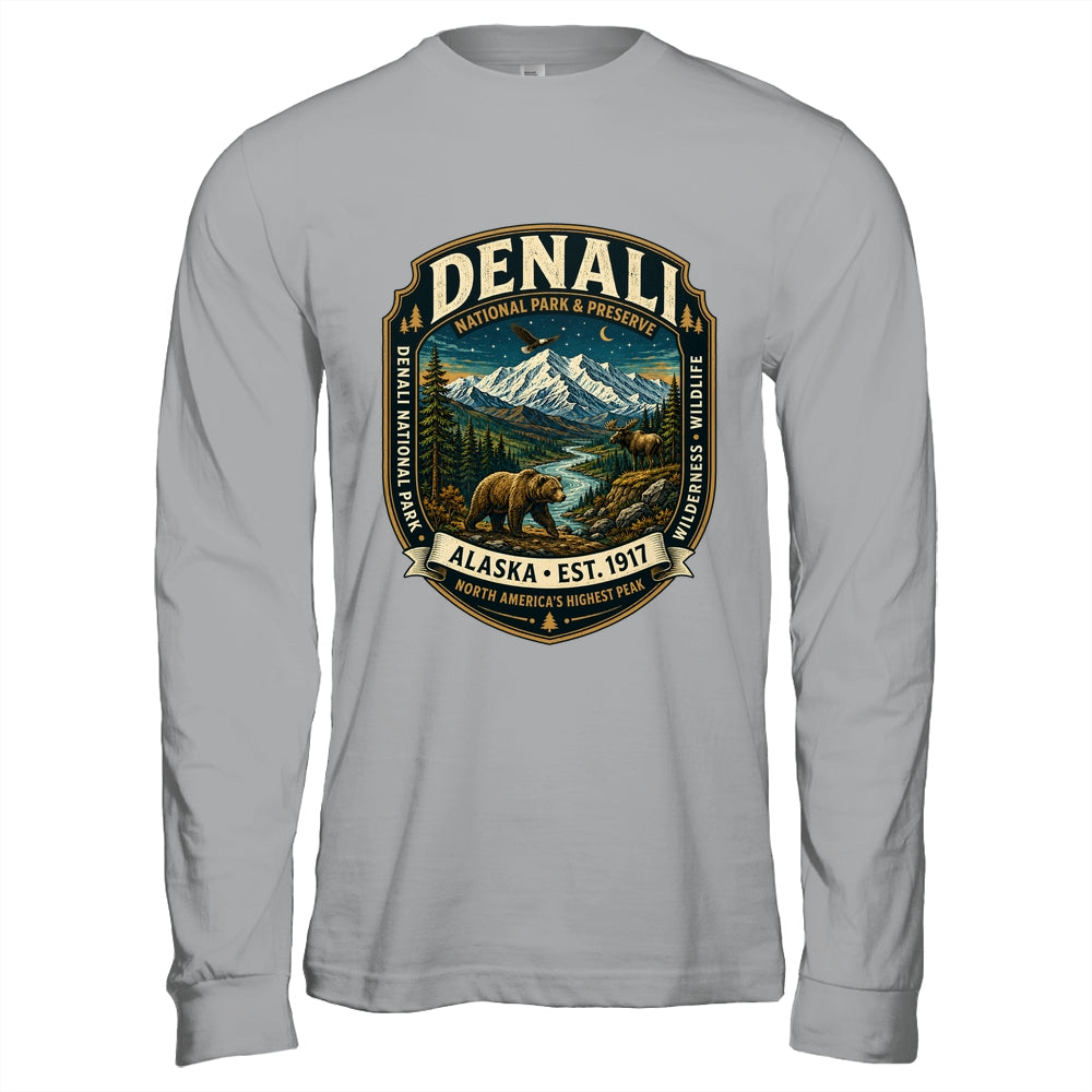 Denali National Park Alaska Mountain Wildlife Vintage Badge Shirt & Hoodie | siriusteestore