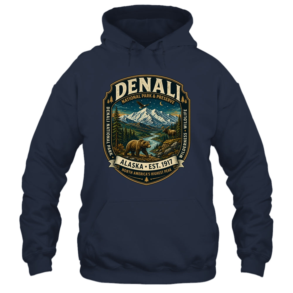 Denali National Park Alaska Mountain Wildlife Vintage Badge Shirt & Hoodie | siriusteestore