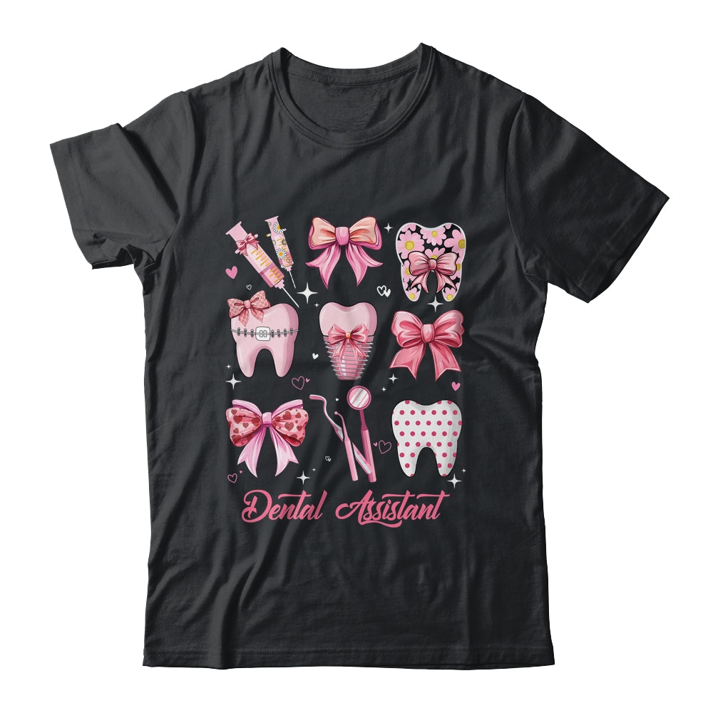 Dental Assistant Cute Pink Coquette Bow Teeth Dentist Squad Shirt & Hoodie | siriusteestore