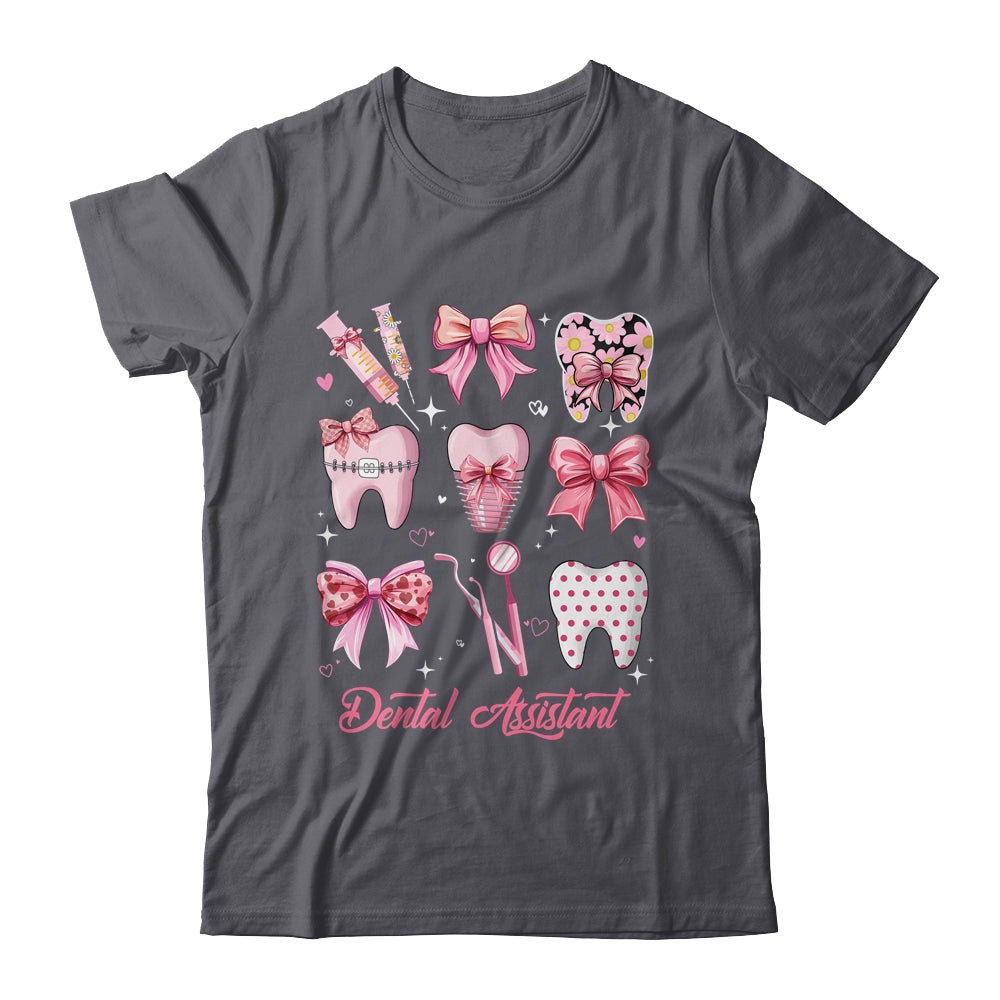 Dental Assistant Cute Pink Coquette Bow Teeth Dentist Squad Shirt & Hoodie | siriusteestore