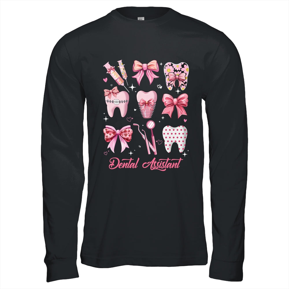 Dental Assistant Cute Pink Coquette Bow Teeth Dentist Squad Shirt & Hoodie | siriusteestore