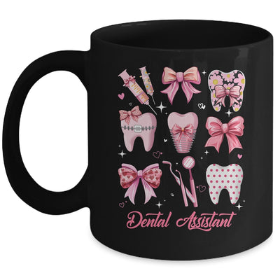 Dental Assistant Cute Pink Coquette Bow Teeth Dentist Squad Mug | siriusteestore