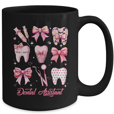 Dental Assistant Cute Pink Coquette Bow Teeth Dentist Squad Mug | siriusteestore