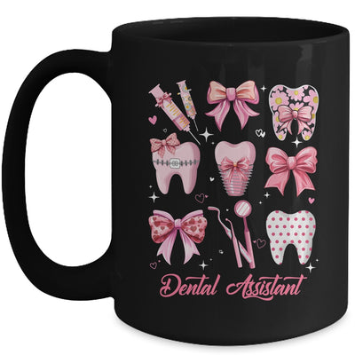 Dental Assistant Cute Pink Coquette Bow Teeth Dentist Squad Mug | siriusteestore