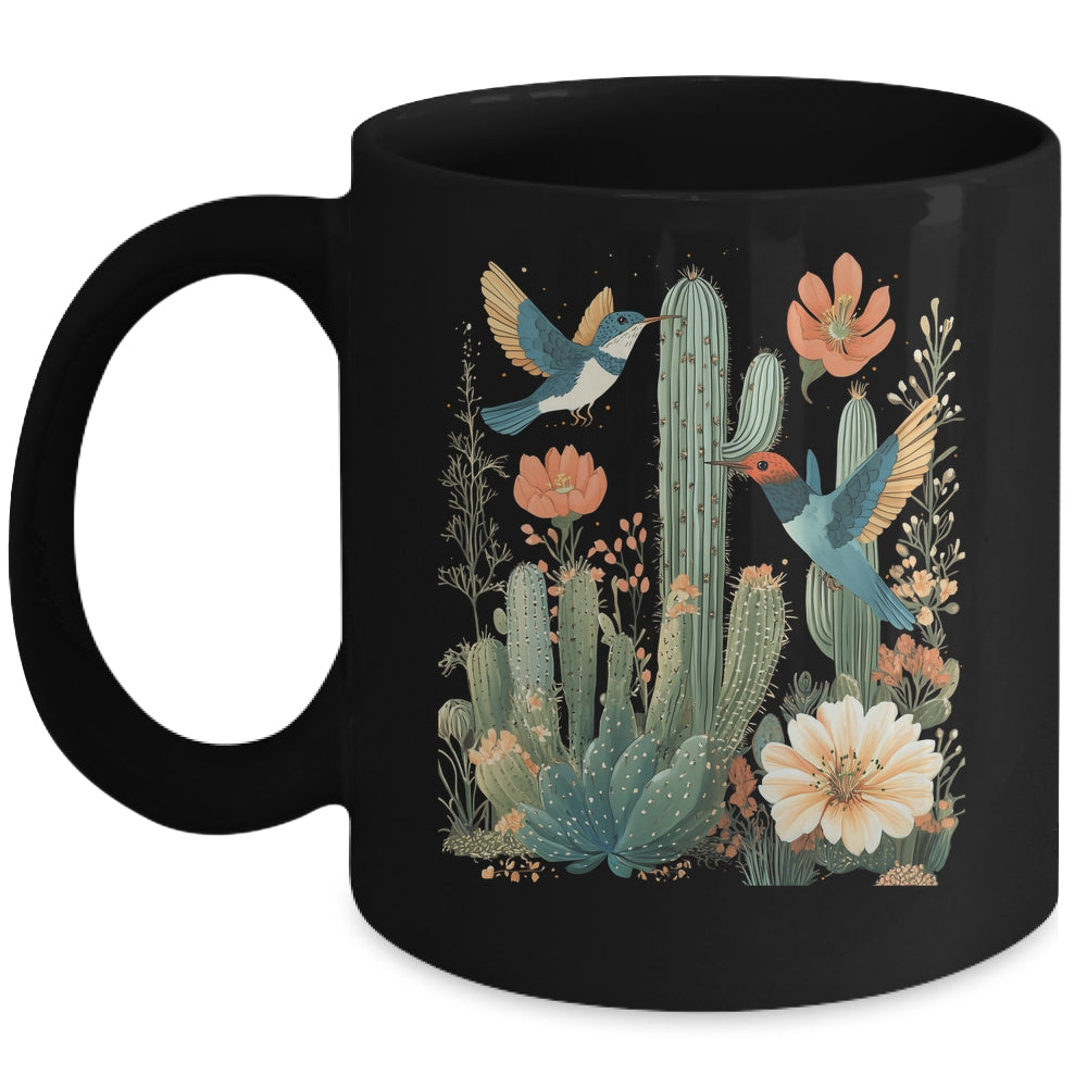 Desert Cottagecore Cactus Southwest Flowers Bird Gardening Mug | siriusteestore