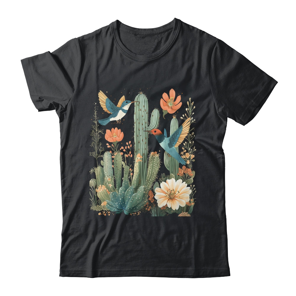 Desert Cottagecore Cactus Southwest Flowers Bird Gardening Shirt & Tank Top | siriusteestore
