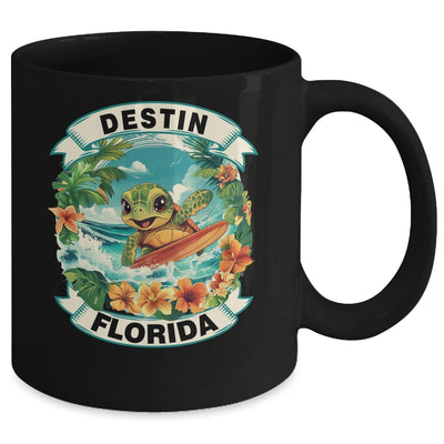 Destin Florida Cute Sea Turtle Surfing Summer Vacation Mug | siriusteestore