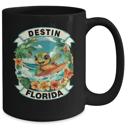 Destin Florida Cute Sea Turtle Surfing Summer Vacation Mug | siriusteestore