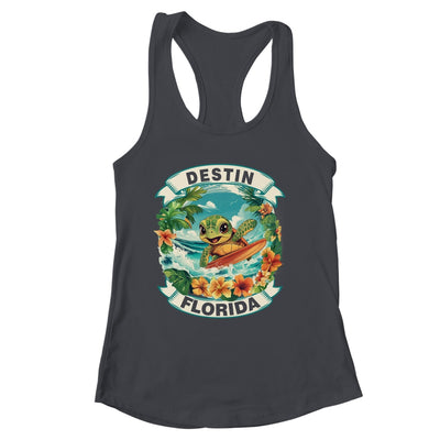 Destin Florida Cute Sea Turtle Surfing Summer Vacation Shirt & Tank Top | siriusteestore