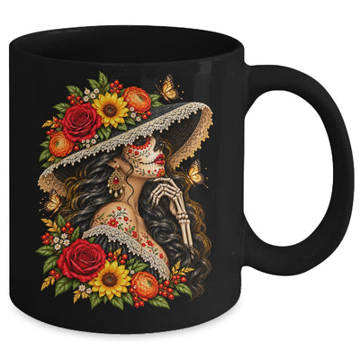 Dia De Los Muertos Flower Catrina Day Of The Dead Women Mug | siriusteestore