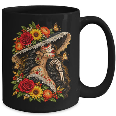 Dia De Los Muertos Flower Catrina Day Of The Dead Women Mug | siriusteestore