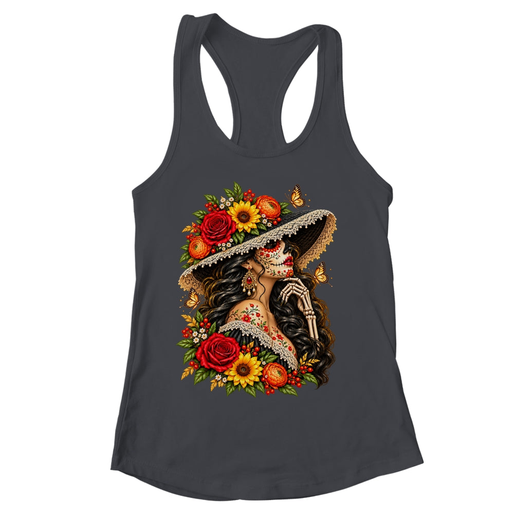 Dia De Los Muertos Flower Catrina Day Of The Dead Women Shirt & Tank Top | siriusteestore