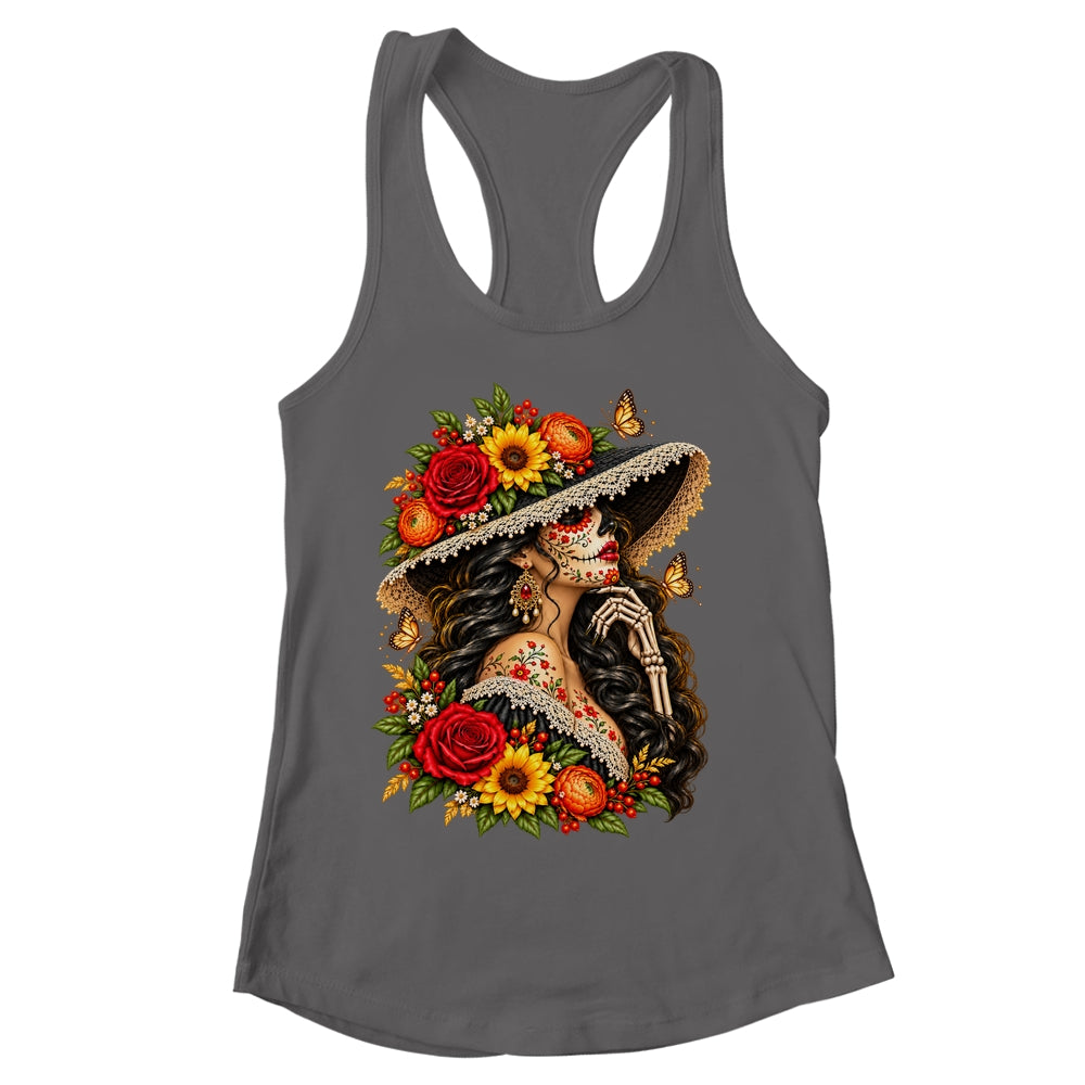 Dia De Los Muertos Flower Catrina Day Of The Dead Women Shirt & Tank Top | siriusteestore