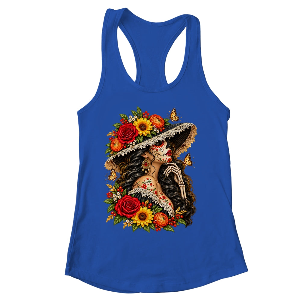 Dia De Los Muertos Flower Catrina Day Of The Dead Women Shirt & Tank Top | siriusteestore