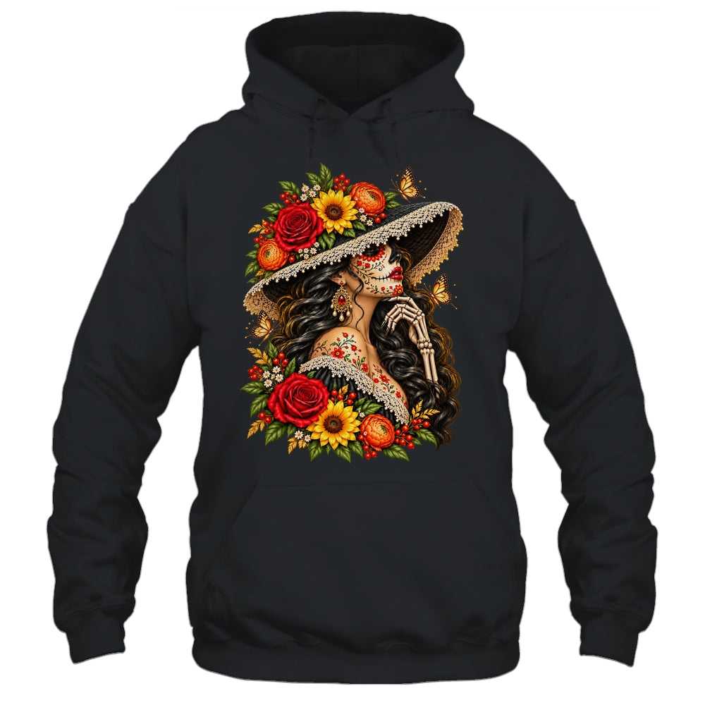 Dia De Los Muertos Flower Catrina Day Of The Dead Women Shirt & Tank Top | siriusteestore