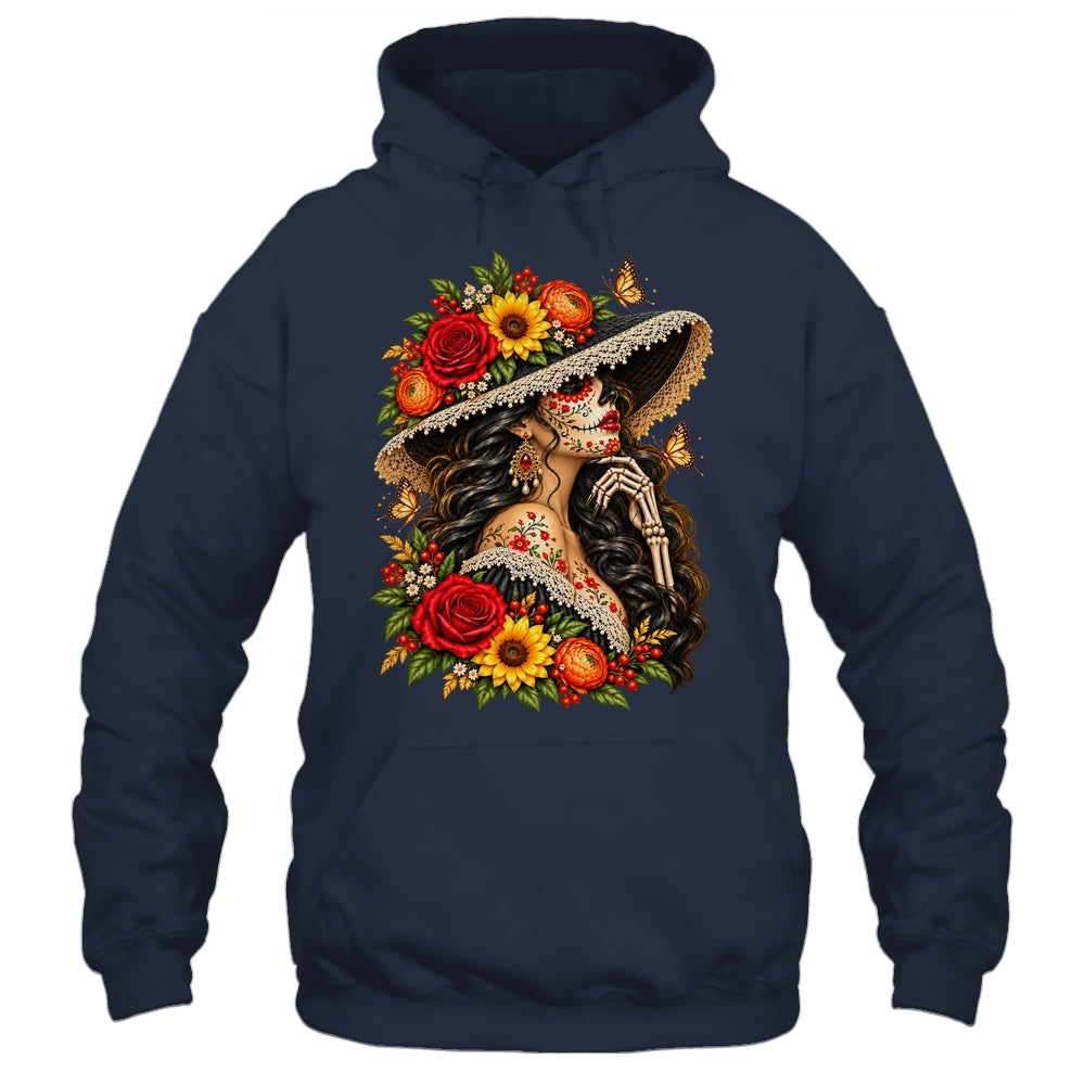 Dia De Los Muertos Flower Catrina Day Of The Dead Women Shirt & Tank Top | siriusteestore