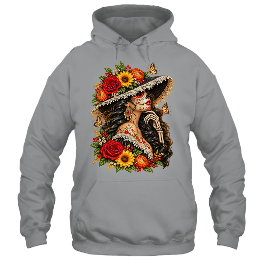 Dia De Los Muertos Flower Catrina Day Of The Dead Women Shirt & Tank Top | siriusteestore