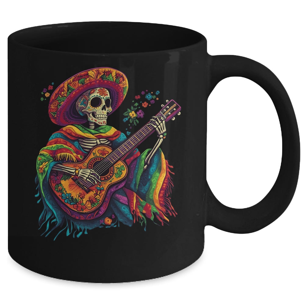 Dia De Los Muertos Mexican Skeletons Instrumentalist Dancing Mug | siriusteestore