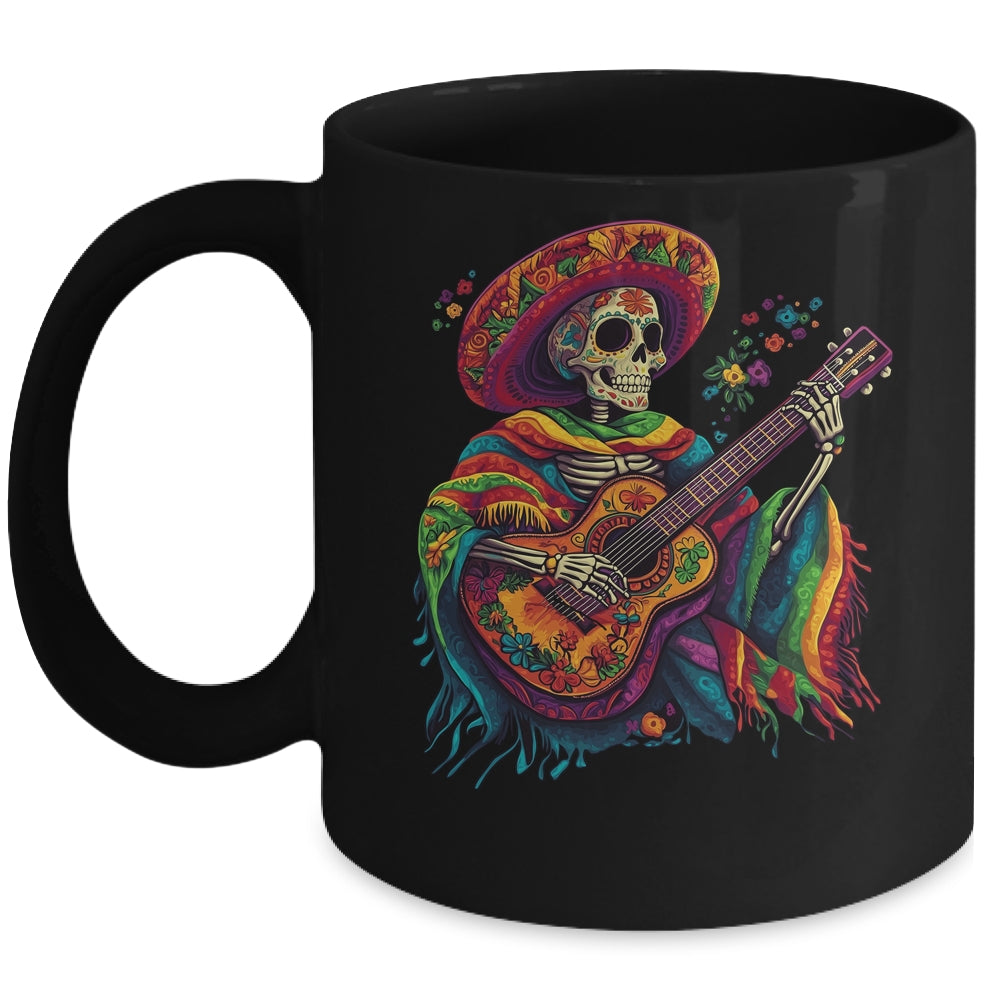 Dia De Los Muertos Mexican Skeletons Instrumentalist Dancing Mug | siriusteestore